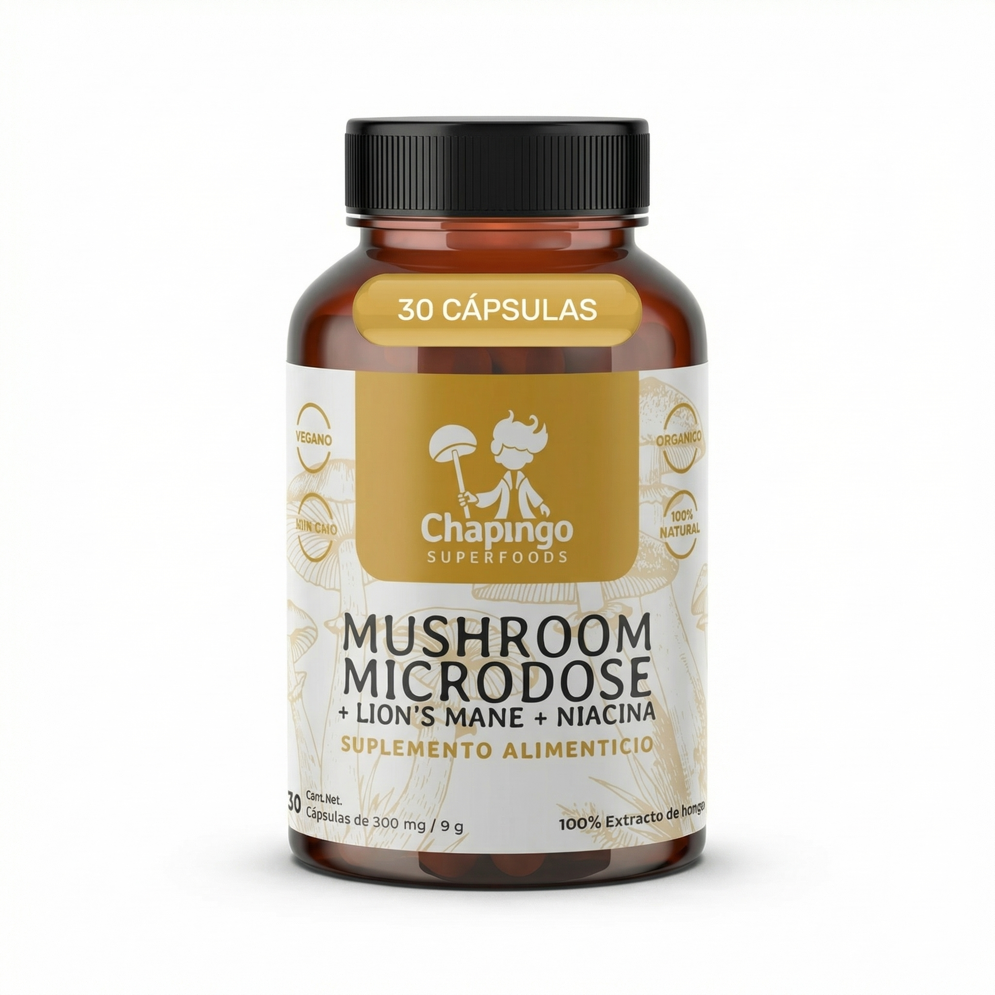 Mushroom Microdose con Lion’s Mane y Niacina | Chapingo Superfoods